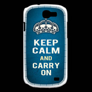 Coque Samsung Galaxy Express Keep Calm and Carry on Bleu