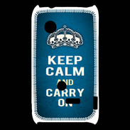 Coque Sony Xperia Typo Keep Calm and Carry on Bleu