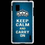 Coque LG Optimus G Keep Calm and Carry on Bleu