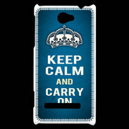 Coque HTC Windows Phone 8S Keep Calm and Carry on Bleu