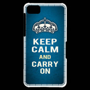 Coque Blackberry Z10 Keep Calm and Carry on Bleu