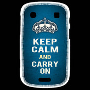 Coque Blackberry Bold 9900 Keep Calm and Carry on Bleu