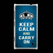 Coque Nokia Lumia 520 Keep Calm and Carry on Bleu