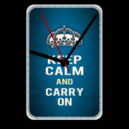 Grande pendule murale Keep Calm and Carry on Bleu