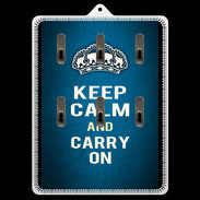 Porte clés Keep Calm and Carry on Bleu