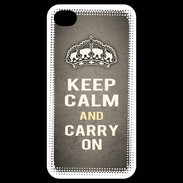 Coque iPhone 4 / iPhone 4S Keep Calm and Carry on Gris