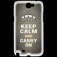Coque Samsung Galaxy Note 2 Keep Calm and Carry on Gris