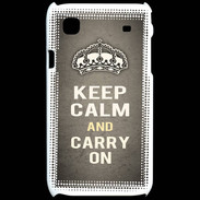 Coque Samsung Galaxy S Keep Calm and Carry on Gris