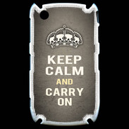 Coque Blackberry 8520 Keep Calm and Carry on Gris