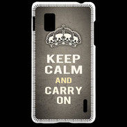 Coque LG Optimus G Keep Calm and Carry on Gris