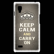 Coque LG Optimus L9 Keep Calm and Carry on Gris