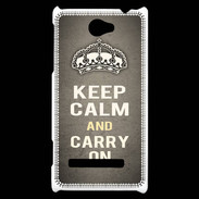 Coque HTC Windows Phone 8S Keep Calm and Carry on Gris