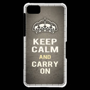 Coque Blackberry Z10 Keep Calm and Carry on Gris