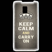 Coque LG P990 Keep Calm and Carry on Gris