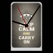 Pendule de bureau Keep Calm and Carry on Gris