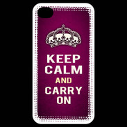 Coque iPhone 4 / iPhone 4S Keep Calm and Carry on Rose