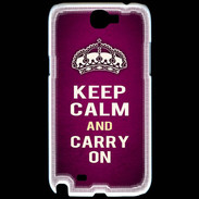 Coque Samsung Galaxy Note 2 Keep Calm and Carry on Rose