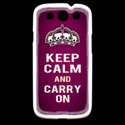 Coque Samsung Galaxy S3 Keep Calm and Carry on Rose