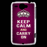 Coque HTC Wildfire G8 Keep Calm and Carry on Rose