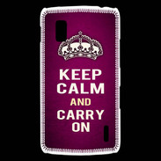 Coque LG Nexus 4 Keep Calm and Carry on Rose