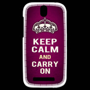 Coque HTC One SV Keep Calm and Carry on Rose