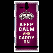 Coque Sony Xperia U Keep Calm and Carry on Rose