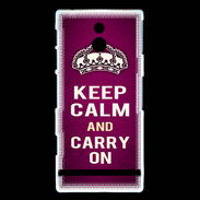 Coque Sony Xperia P Keep Calm and Carry on Rose