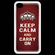 Coque iPhone 4 / iPhone 4S Keep Calm and Carry on Rouge