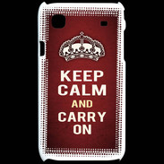 Coque Samsung Galaxy S Keep Calm and Carry on Rouge