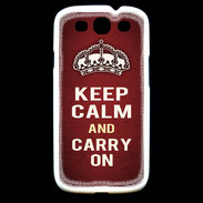 Coque Samsung Galaxy S3 Keep Calm and Carry on Rouge