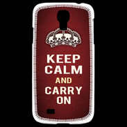 Coque Samsung Galaxy S4 Keep Calm and Carry on Rouge