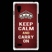 Coque LG Optimus L9 Keep Calm and Carry on Rouge
