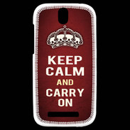 Coque HTC One SV Keep Calm and Carry on Rouge