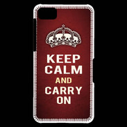 Coque Blackberry Z10 Keep Calm and Carry on Rouge