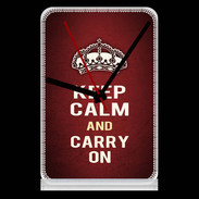 Pendule de bureau Keep Calm and Carry on Rouge