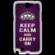 Coque Samsung Galaxy Note 2 Keep Calm and Carry on Violet