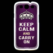 Coque Samsung Galaxy S3 Keep Calm and Carry on Violet
