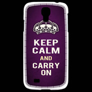 Coque Samsung Galaxy S4 Keep Calm and Carry on Violet