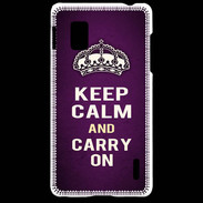 Coque LG Optimus G Keep Calm and Carry on Violet