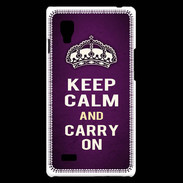 Coque LG Optimus L9 Keep Calm and Carry on Violet