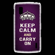 Coque LG Nexus 4 Keep Calm and Carry on Violet
