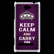 Coque HTC Windows Phone 8S Keep Calm and Carry on Violet
