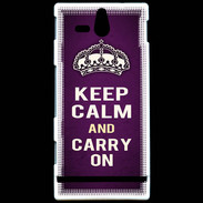 Coque Sony Xperia U Keep Calm and Carry on Violet