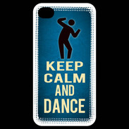 Coque iPhone 4 / iPhone 4S Keep Calm and Dance Bleu