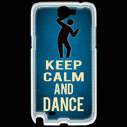 Coque Samsung Galaxy Note 2 Keep Calm and Dance Bleu