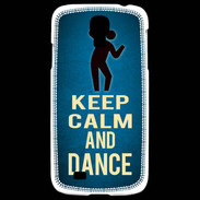 Coque Samsung Galaxy S4 Keep Calm and Dance Bleu