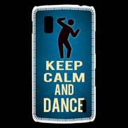 Coque LG Nexus 4 Keep Calm and Dance Bleu