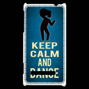 Coque HTC Windows Phone 8S Keep Calm and Dance Bleu