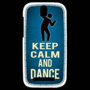 Coque HTC One SV Keep Calm and Dance Bleu