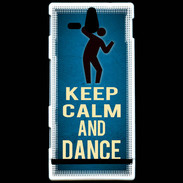 Coque Sony Xperia U Keep Calm and Dance Bleu